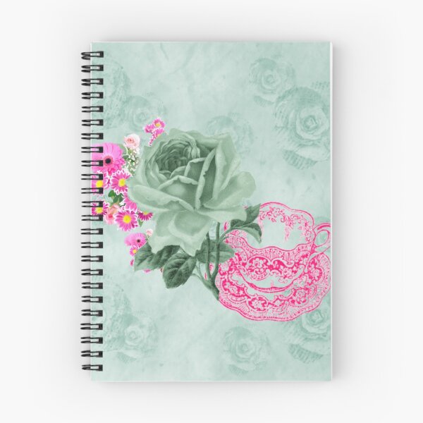 Item preview, Green & pink Vintage Teacup & Flowers designed and sold by moondreamsmusic.