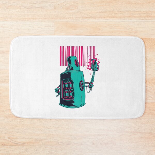 Item preview, Robot barcode graffiti designed and sold by GoodQuality.