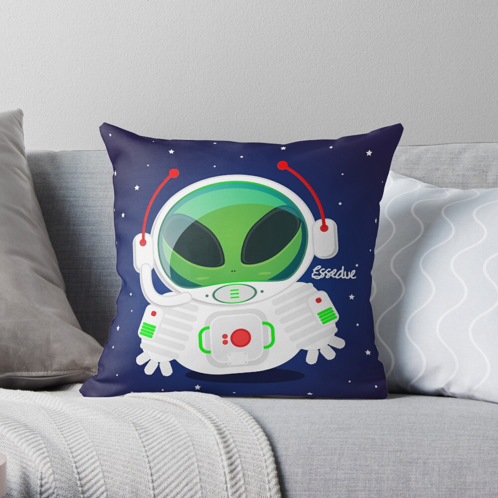 alien emoji pillow