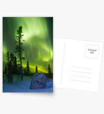 Green curtains over Yellowknife Postcards