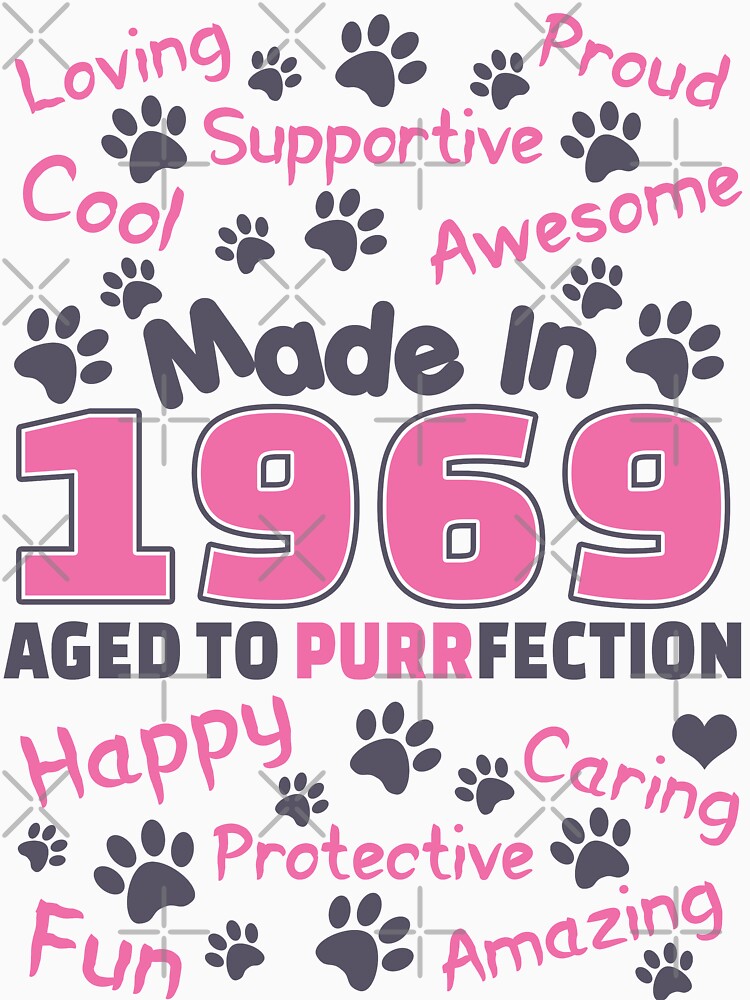 Thumbnail 7 of 7, Essential T-Shirt, Made In 1969 Aged To Purrfection - Birthday Shirt For Cat Lovers designed and sold by wantneedlove.