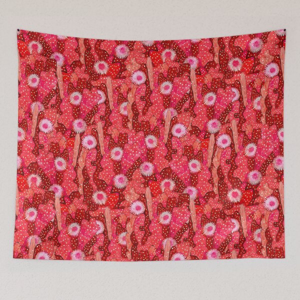 Item preview, Cacti Camouflage, Floral Pattern, Strawberry Crimson Red designed and sold by Julia Khoroshikh.