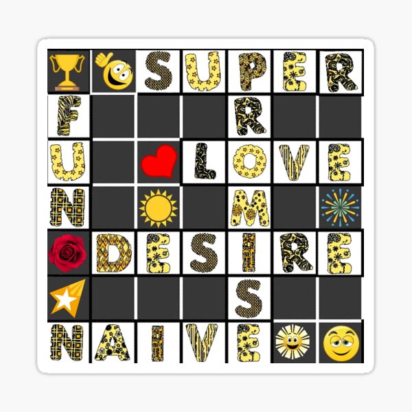 "CROSSWORD GAME " Sticker for Sale by Attiva Redbubble