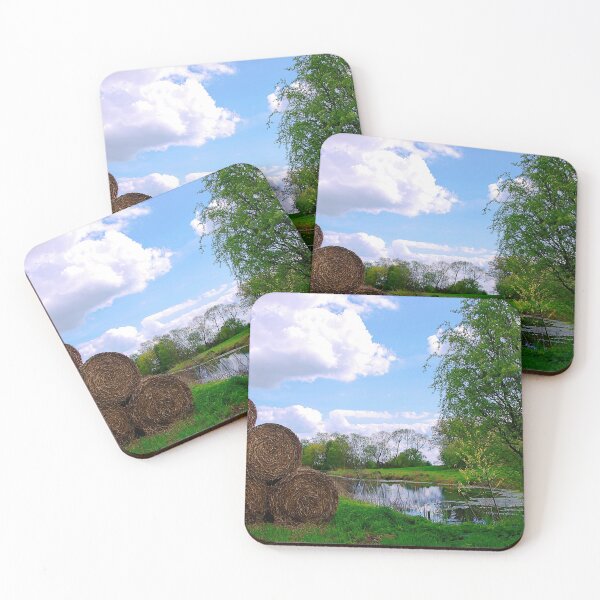 Item preview, Polish Rural Landscape With Hay Bales designed and sold by Elzbieta Fazel.