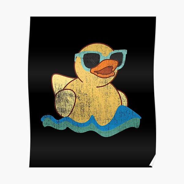 Vintage Cute Yellow Rubber Duckling Art Of Zoo Bath Toy Rubber Duck Ducky Poster