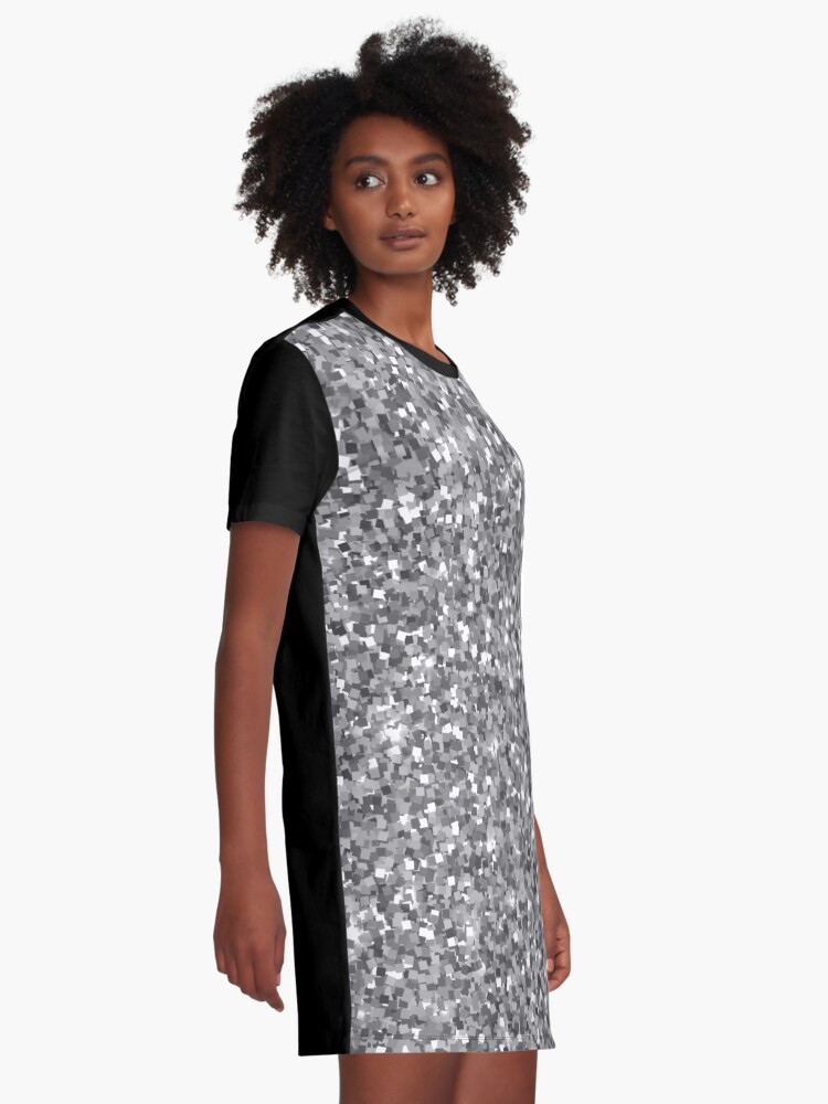 silver glitter t shirt dress