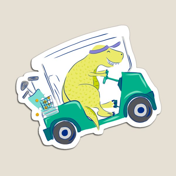 Golf Carting Dino Magnet