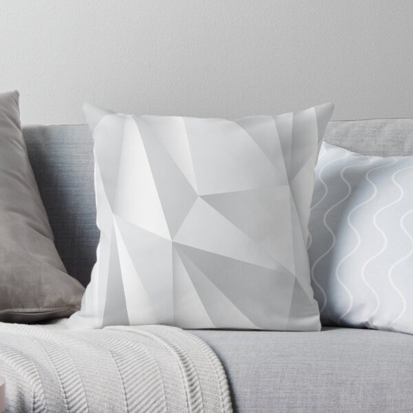 Origami white abstract fractal texture Throw Pillow