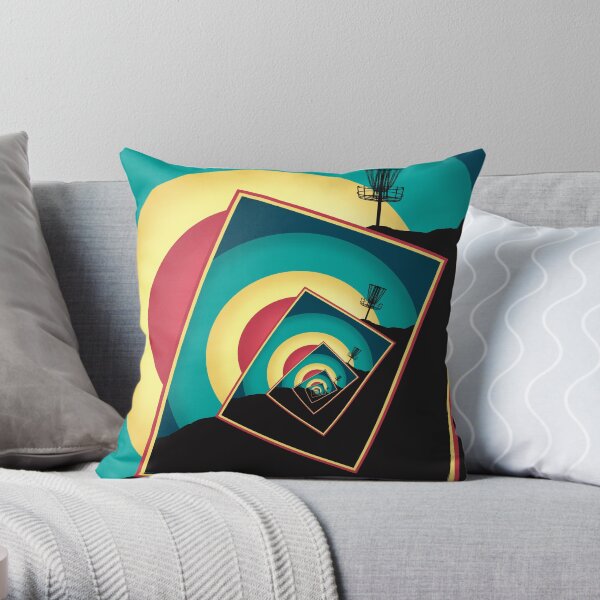 Spinning Disc Golf Baskets 2 Throw Pillow