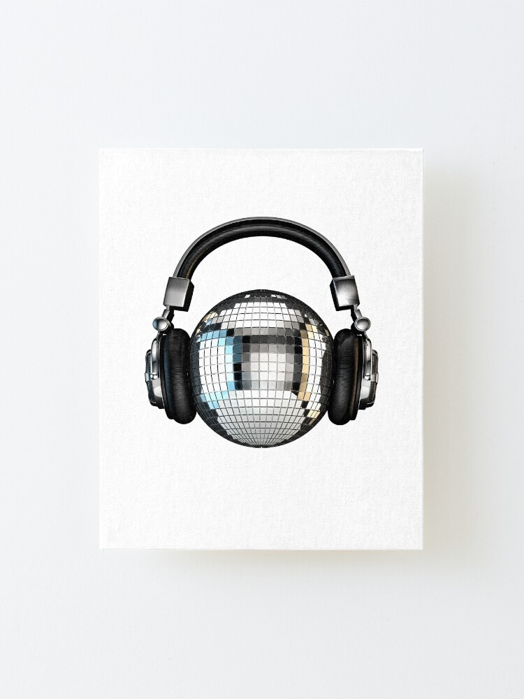 Alternate view of Headphone disco ball Mounted Print