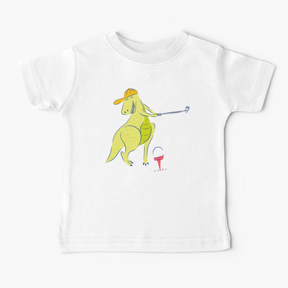 Happy Golfing Dinosaur Baby T-Shirt