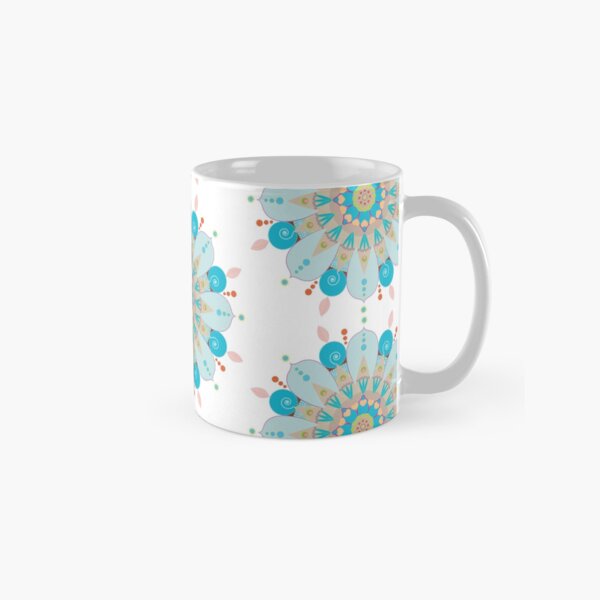 Mandala fleur, "Mer & sable" Mug classique