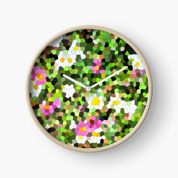 Fleur vitrail #1 Horloge