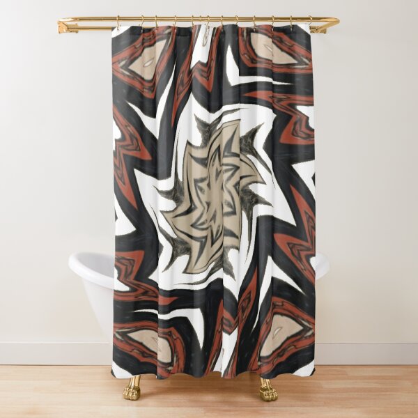 #Art, #pattern, #decoration, #design, illustration, graffiti, abstract, scribble, painting, tile Shower Curtain