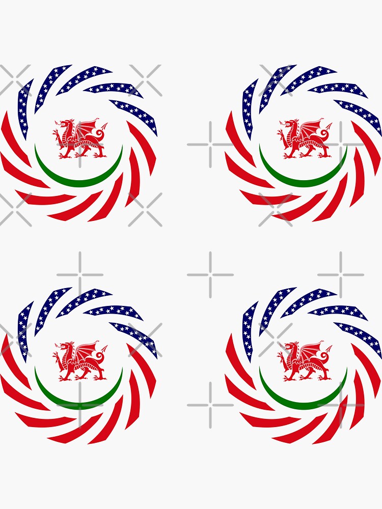 Welsh American Multinational Patriot Flag Series by carbonfibreme