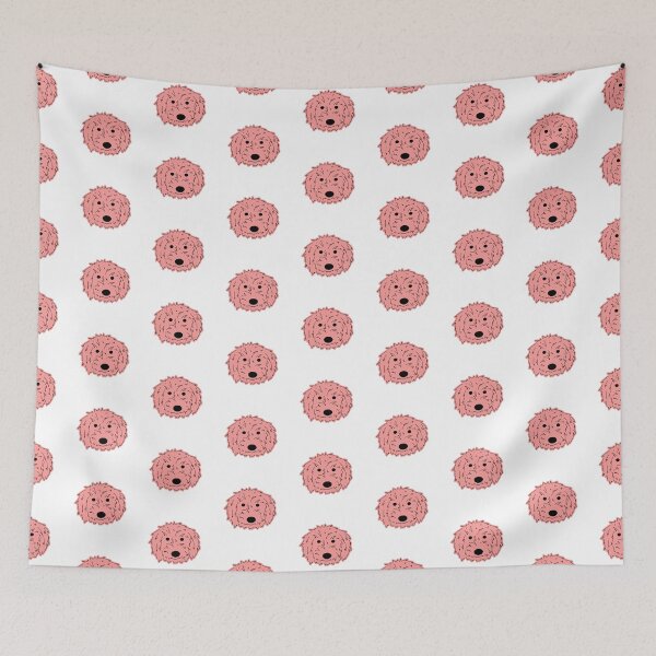 Item preview, Elle Doodle - Goldendoodle Golden Doodle Dog Pastel Pink Sticker designed and sold by efdesigns.