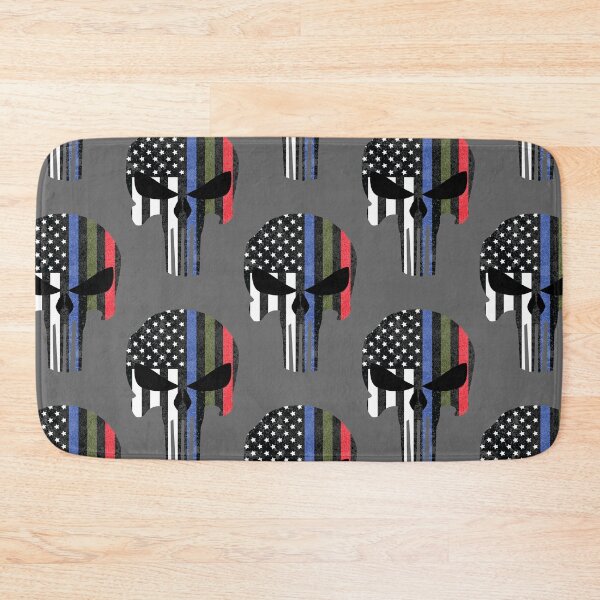Item preview, Police, Military and Fire Flag (Skull) designed and sold by CM-PD.