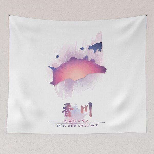 Item preview, Kagawa, Japan Watercolor Map Art designed and sold by Takeda-art.