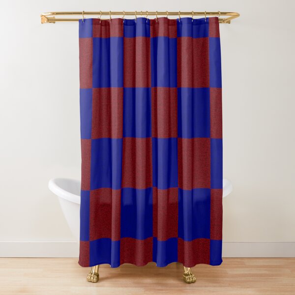 Red & Blue Square Shower Curtain