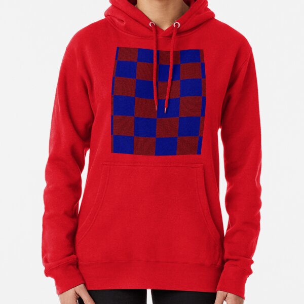 Red & Blue Square Pullover Hoodie