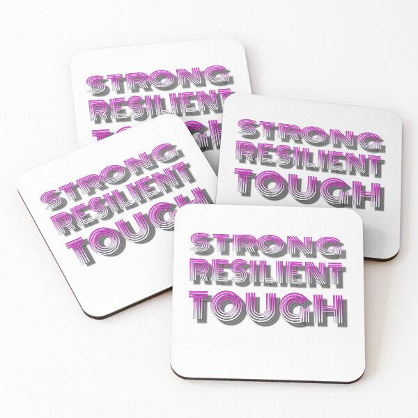 Item preview, STRONG RESILIENT TOUGH. Motivational words in a bold pink designed and sold by tinytiger77.