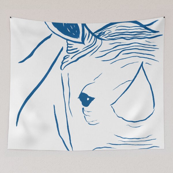 Item preview, Face of a Rhino - Navy Palette  designed and sold by Niina  Niskanen.