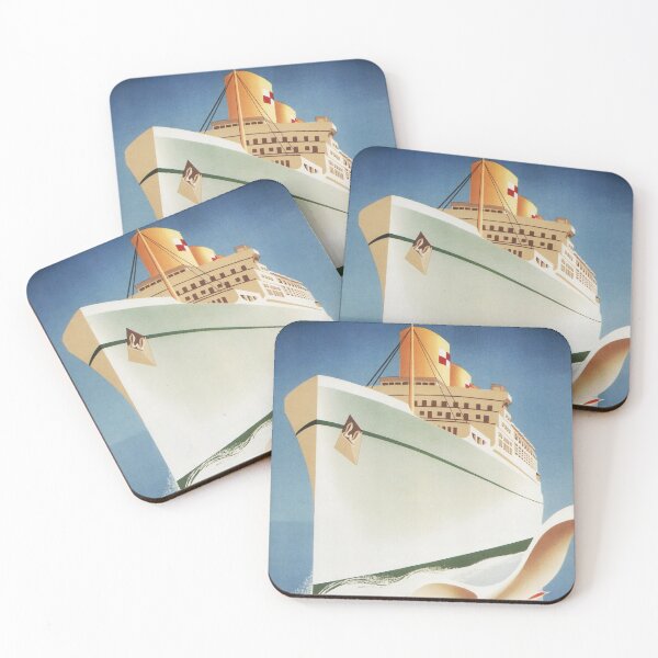 Item preview, Sail White Empress to Europe Art Deco Advertisement Cruise Ship Vintage designed and sold by retroposters.