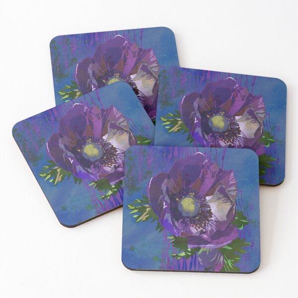 Item preview, Purple Anemone Flower Art | Watercolor Floral Art Print | Blue Purple Floral Wall Decor designed and sold by AndreaHelmArt.