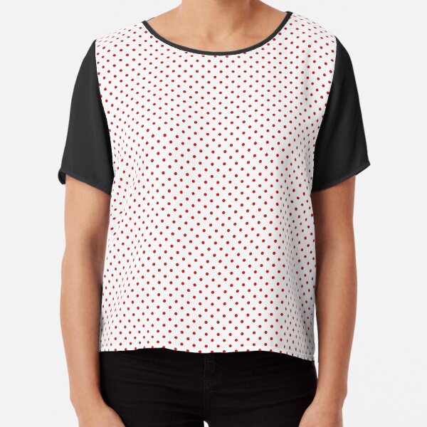 red and white spotty top
