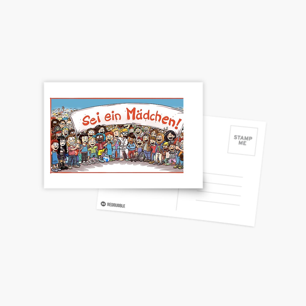 Sei ein Mädchen! Postkarte