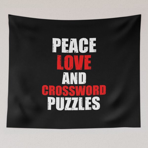 Item preview, Cruciverbalist design Peace Love And Crossword Puzzle Tee designed and sold by woodsgoodsco.
