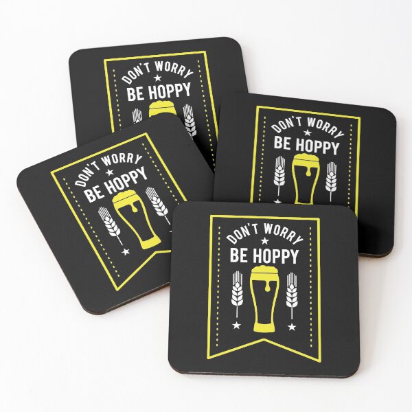 Item preview, Funny Don't Worry Be Hoppy Cute Beer Drinking Pun designed and sold by perfectpresents.