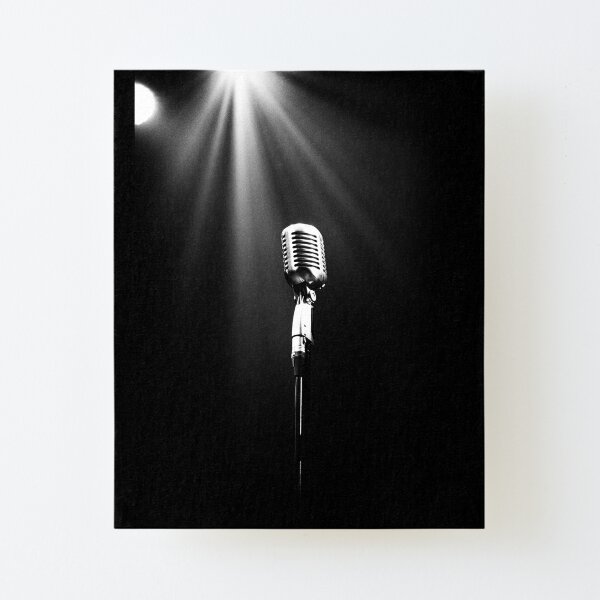 Classic Microphone Canvas Mounted Print