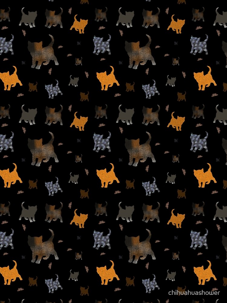 Cats on black by chihuahuashower