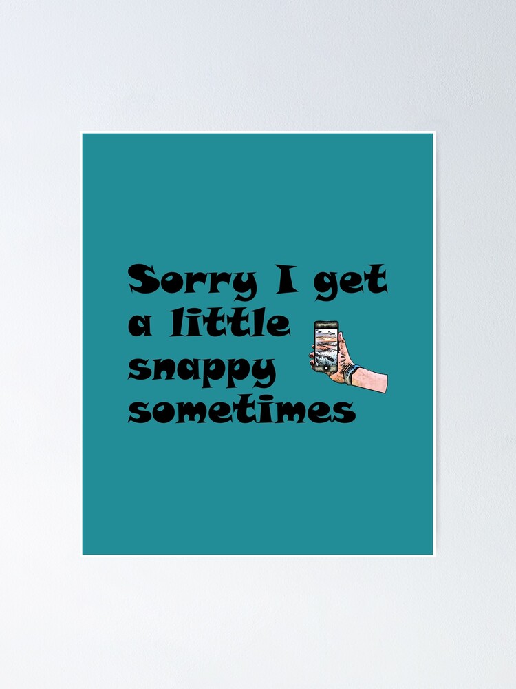 "Sometimes I Get a Little Snappy" Poster for Sale by regardingstuff