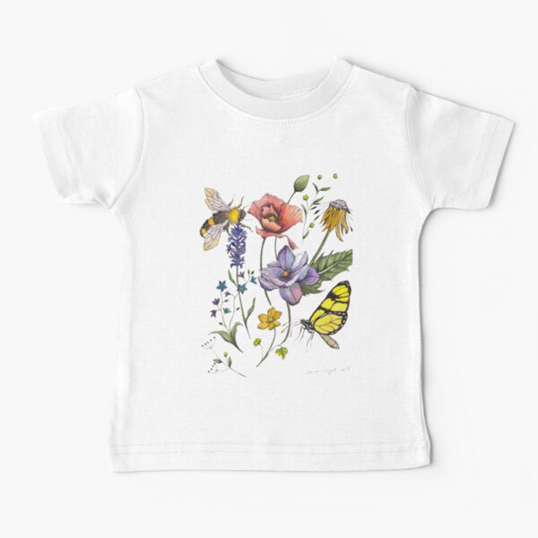 Camiseta de manga larga motivo mariposa amarilla niña