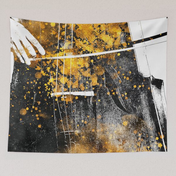 Item preview, Violin music art gold and black #violin #music designed and sold by JBJart.