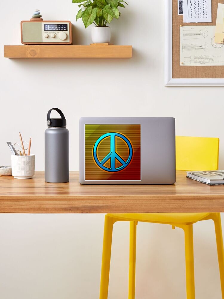 Alternate view of Retro Peace Sign Sticker