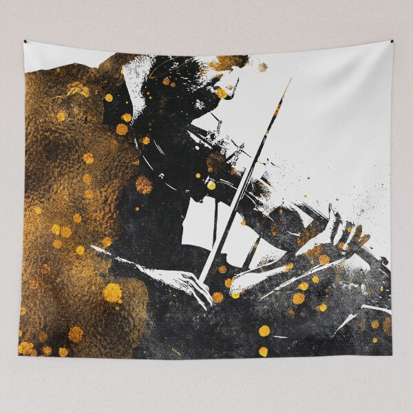 Item preview, Violin music art gold and black #violin #music designed and sold by JBJart.