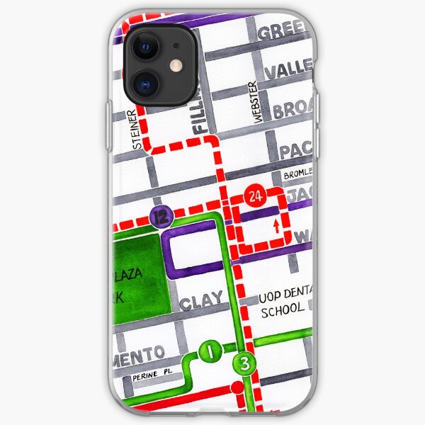 San Francisco map - Pacific Heights iPhone Soft Case