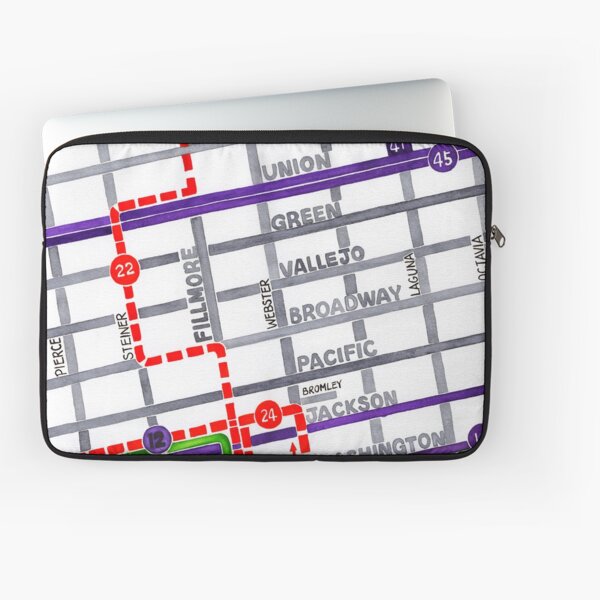 San Francisco map - Pacific Heights Laptop Sleeve