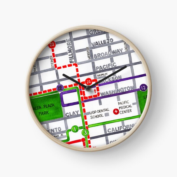 San Francisco map - Pacific Heights Clock