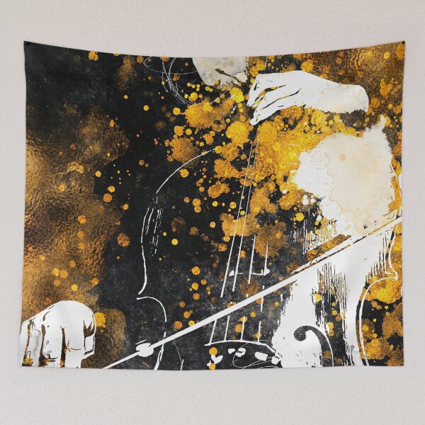 Item preview, Violin music art gold and black #violin #music designed and sold by JBJart.
