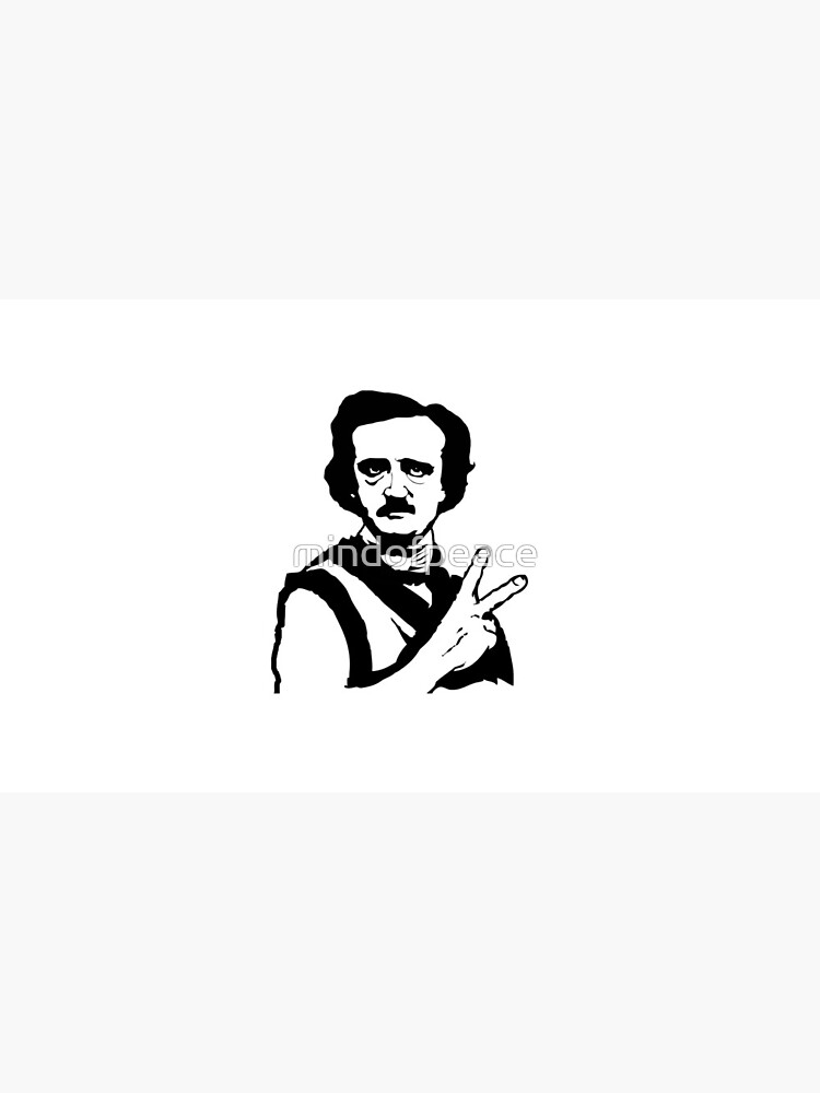 Thumbnail 6 of 6, Coffee Mug, Edgar Allan Poe Peace Sign Symbol designed and sold by mindofpeace.