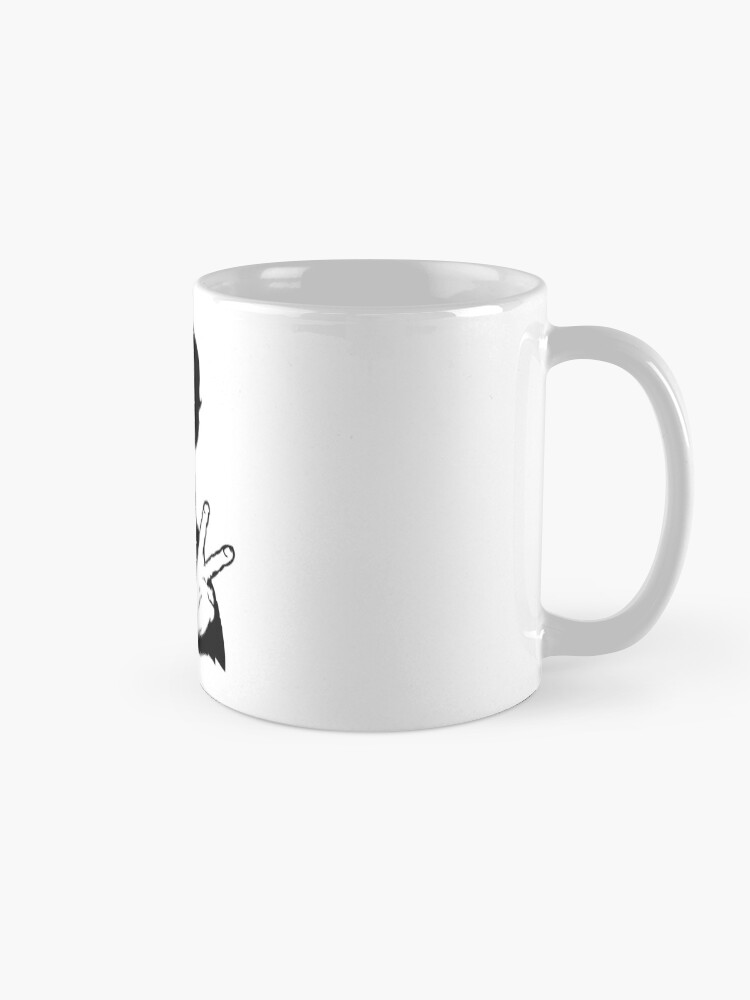 Thumbnail 5 of 6, Coffee Mug, Edgar Allan Poe Peace Sign Symbol designed and sold by mindofpeace.
