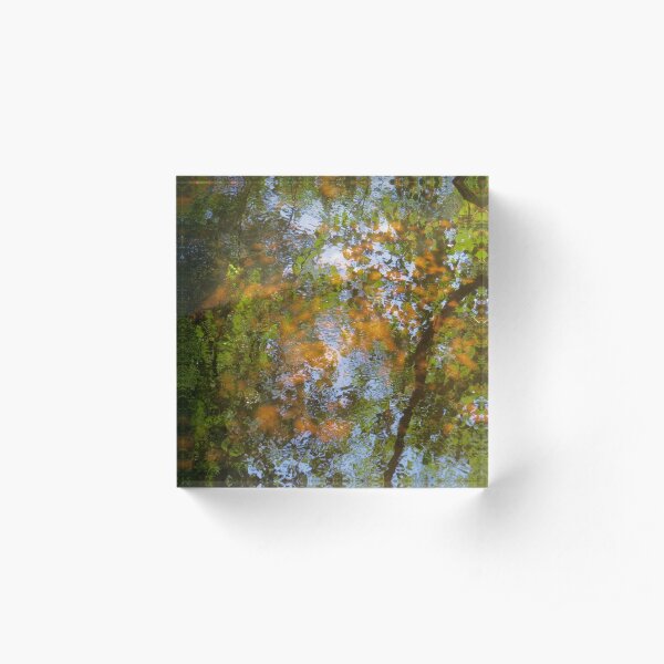 The Mill Pond in Autumn Acrylic Block