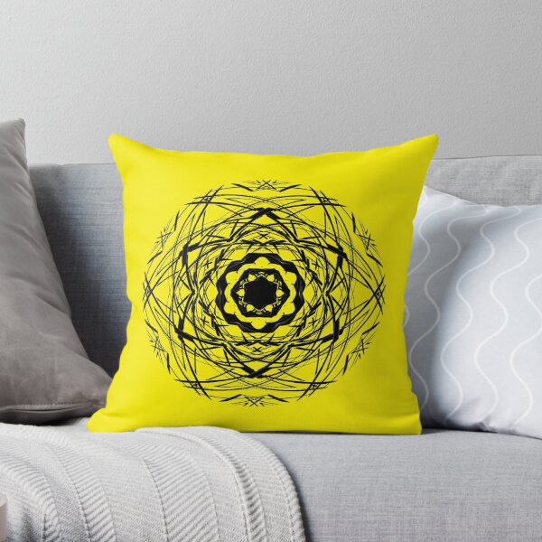#pattern, #repeat, #abstract, #design, illustration, art, geometry, circle Throw Pillow