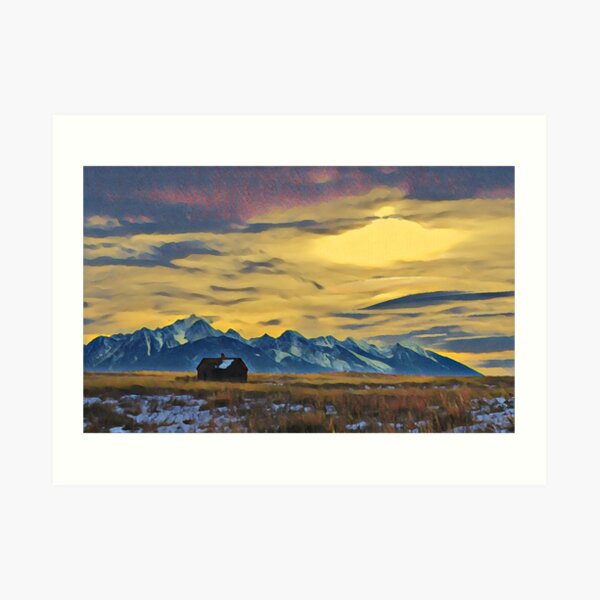 Mission Mountains Shed Art Print