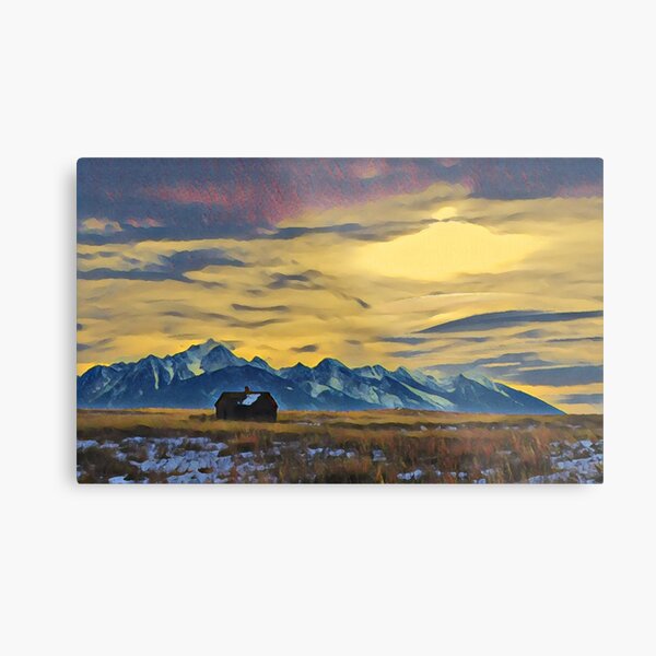 Mission Mountains Shed Metal Print