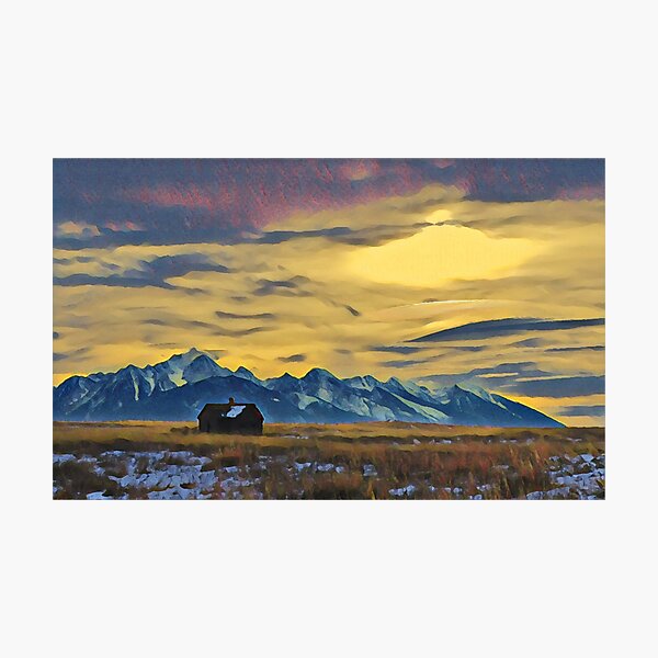 Mission Mountains Shed Photographic Print